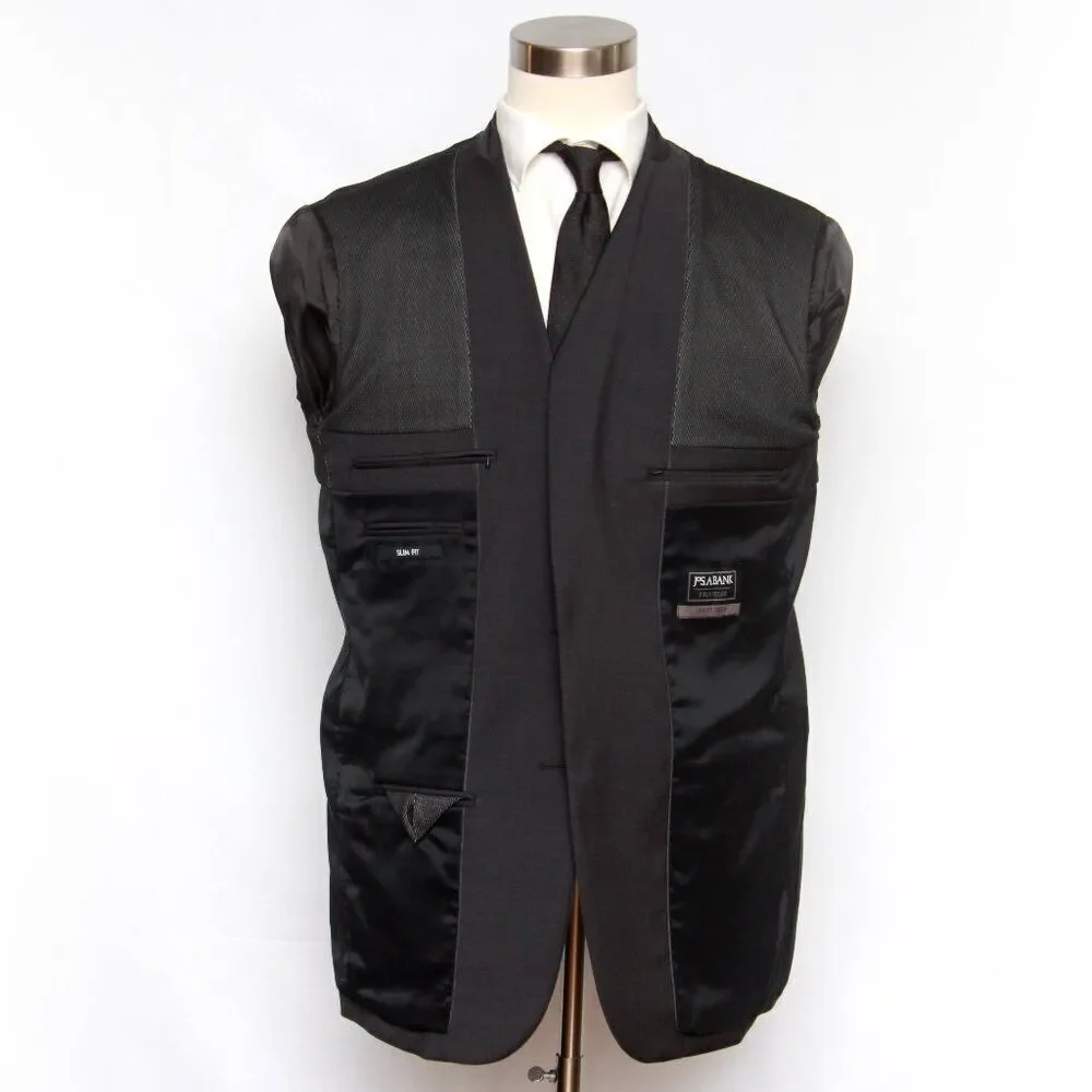 Jos A Bank Mens Blazer Sport Coat Size 44L Grey SLIM‎ FIT D060384 38KP